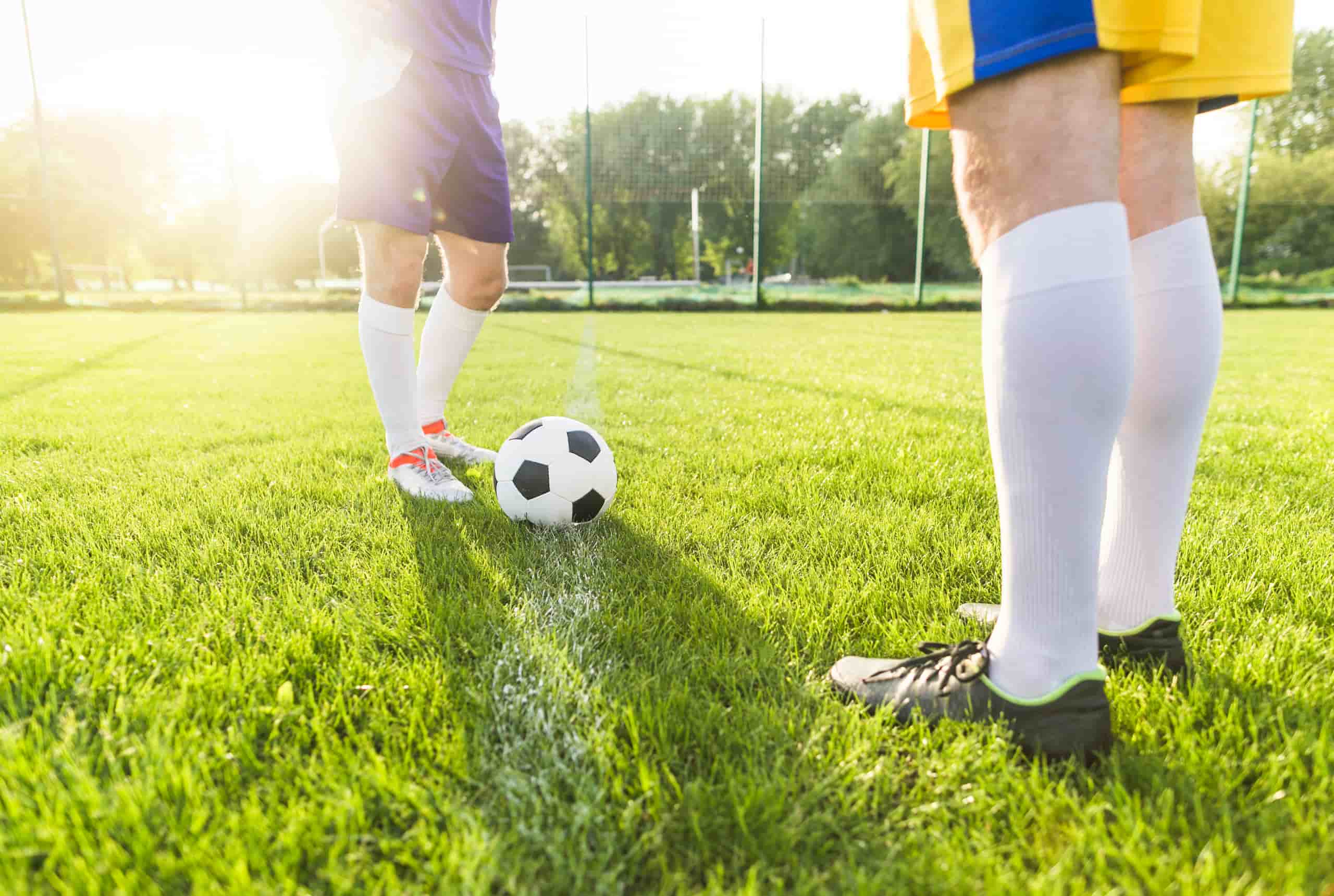 Playing football
